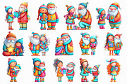 Christmas girl and Santa Clip Art, an Illustration by Libby Wishes (Thumbnail 6 of 7)