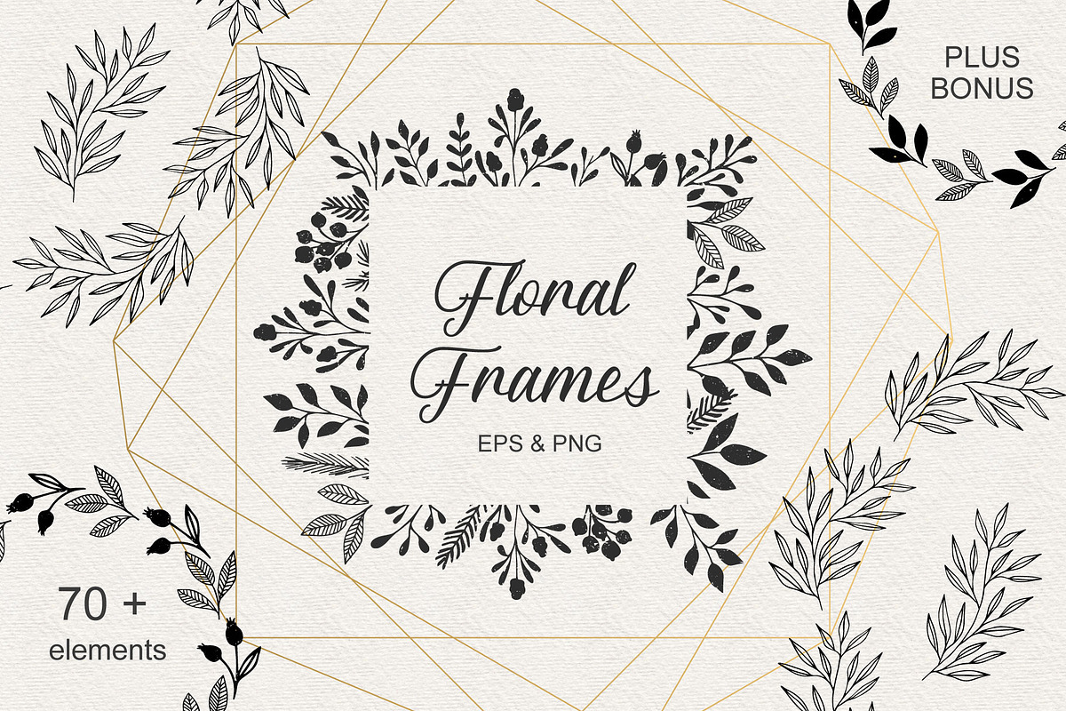 Set of floral frames & wreaths, an Illustration by Anatartan Design (Photo 1 of 10)