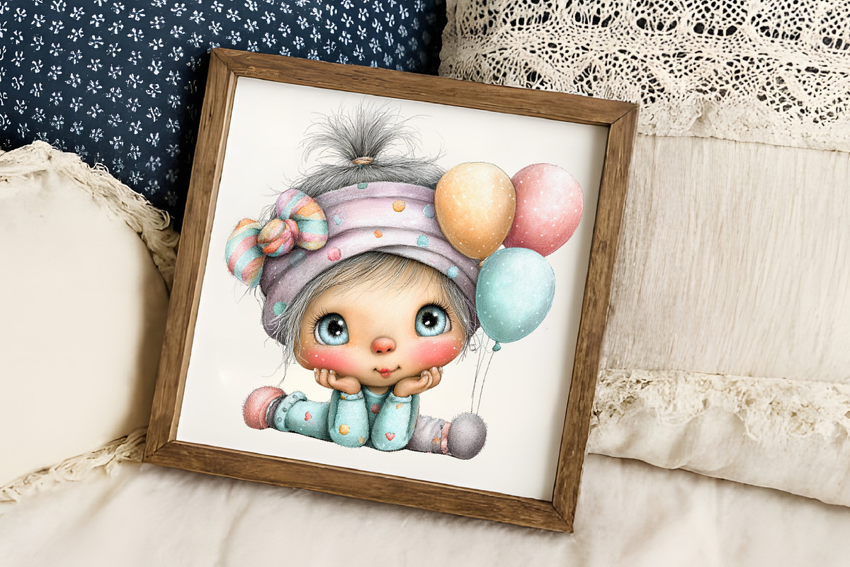 Birthday Baby Girl Clipart, an Illustration by RobertsArt (Photo 2 of 7)
