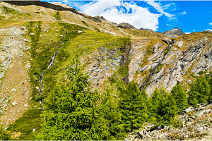 Stellisee brook at the Pennine Alps, a Nature Photo by Leonid Andronov
