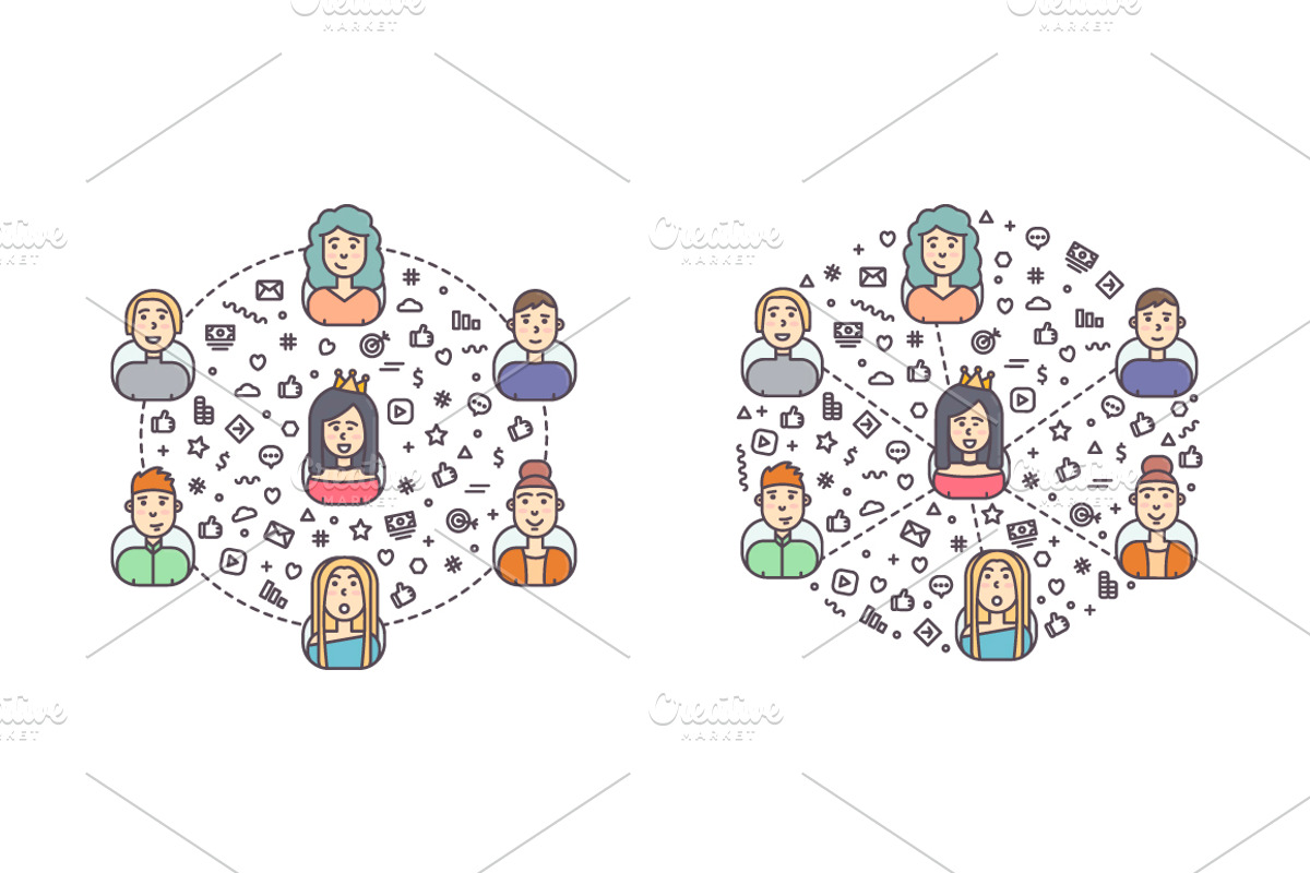 Influencer Marketing Set, a Person Illustration by Asya Malysheva (Photo 3 of 9)