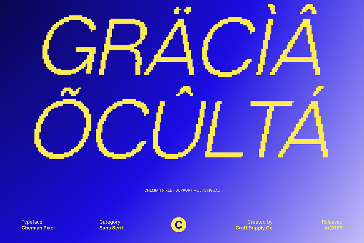 Chemian Pixel, a Sans Serif Font by Craft Supply Co. (Photo 4 of 8)
