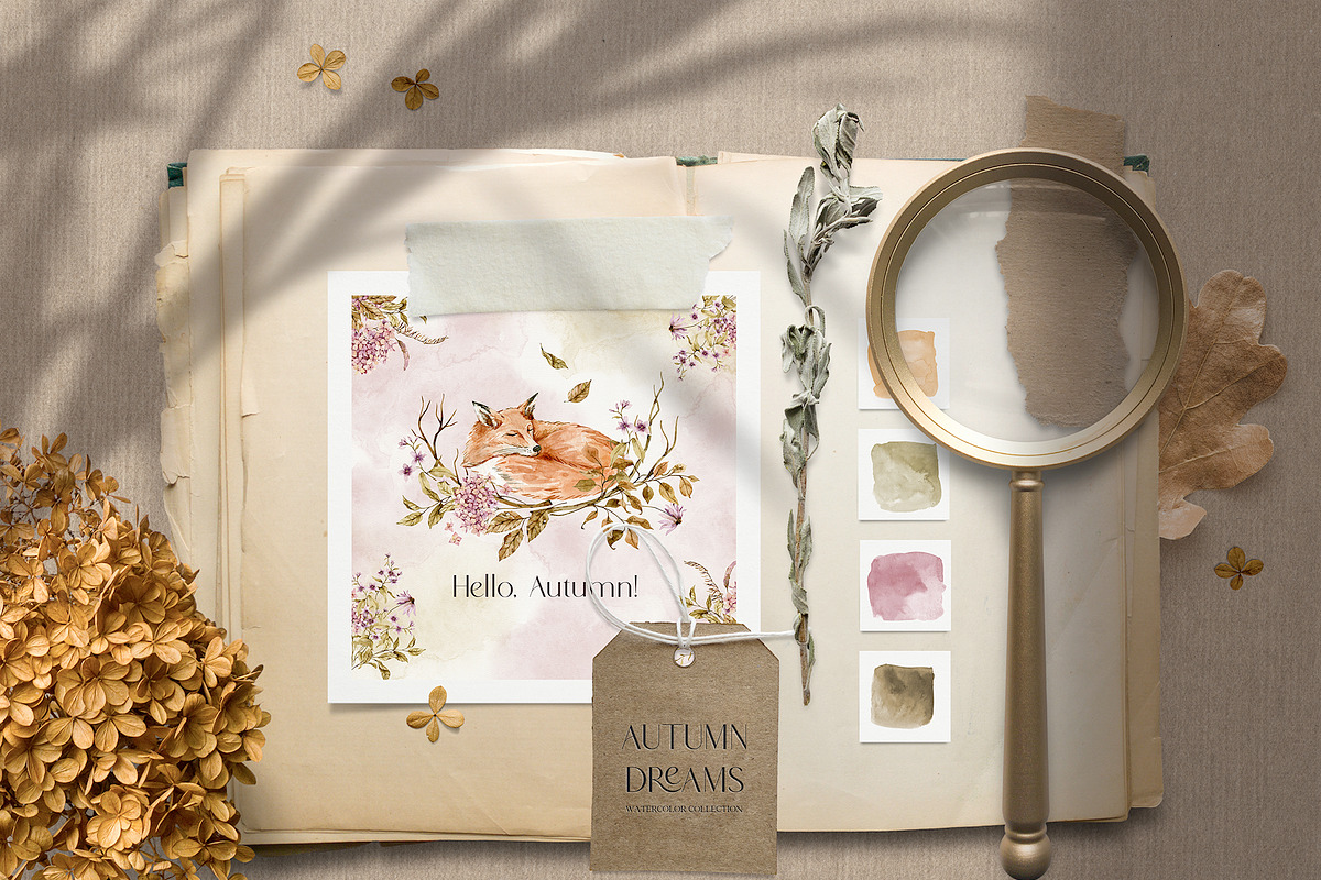 AUTUMN DREAMS watercolor collection, a Seasonal Illustration by long summer (Photo 11 of 18)