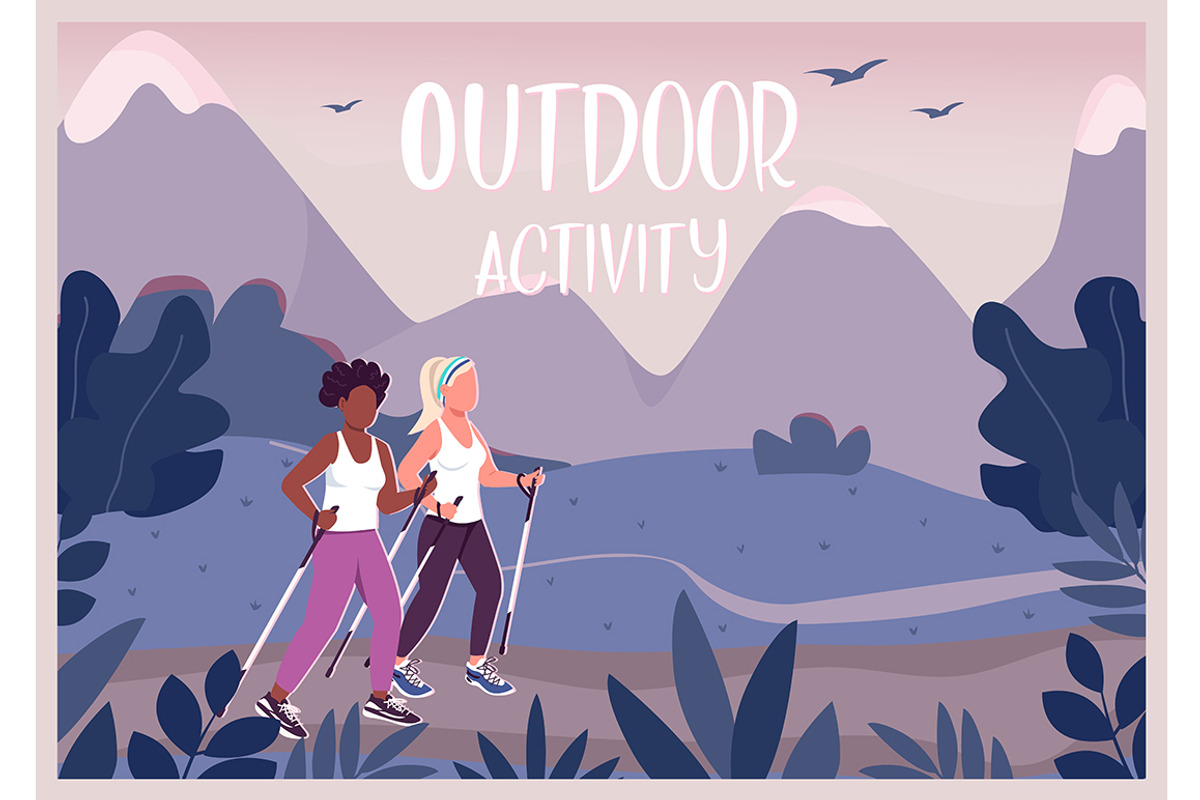Outdoor activities banner templates, a Flyer Template by IMG visuals characters (Photo 5 of 6)