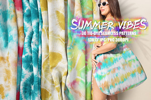 Summer Tie Dye Seamless Patterns