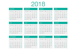 Calendar Vector 2018