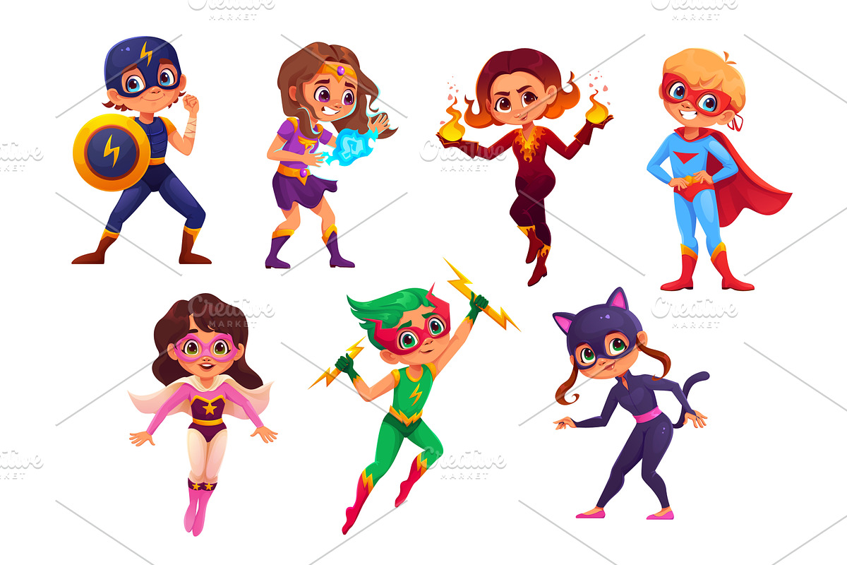 Kids superhero characters, a Person Illustration by Buch&Bee