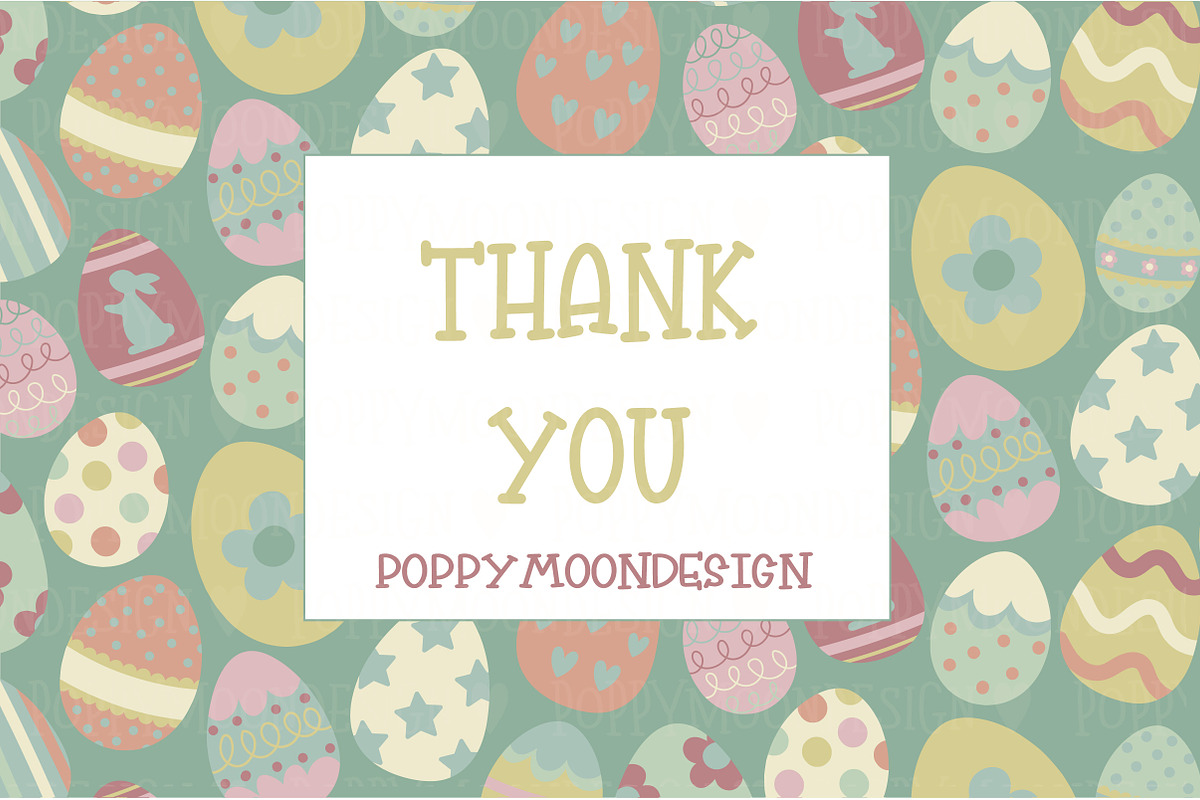Easter eggs clipart & paper set, an Illustration by Poppymoondesign (Photo 5 of 5)