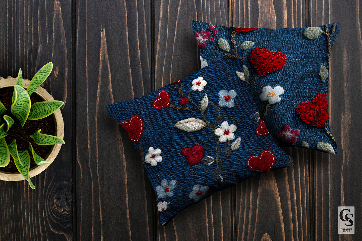 Patriotic Floral Hearts Embroidery, a Pattern Graphic by Creative Store (Photo 3 of 5)