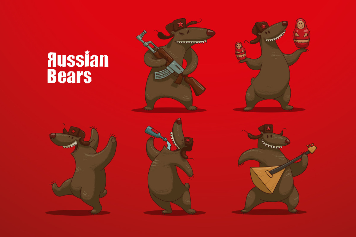 Russian Bears bundle, vector, an Animal Illustration by IvanNikulin (Photo 2 of 2)