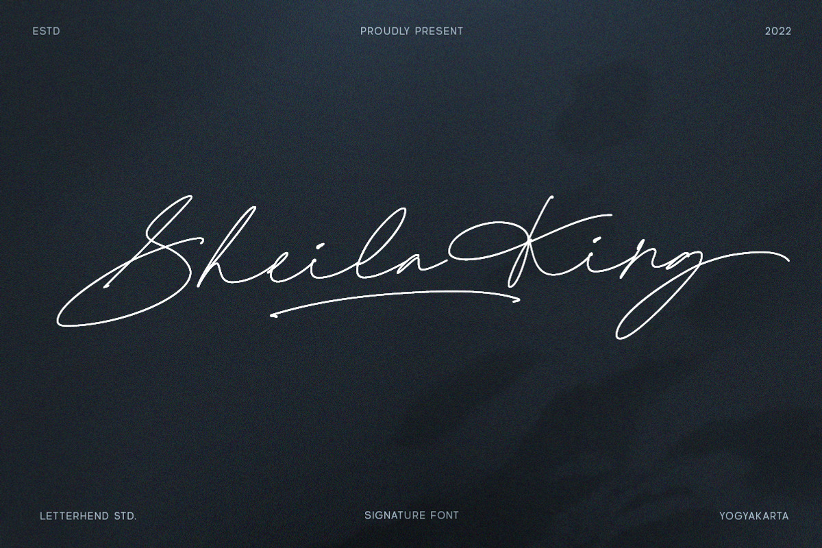 Sheila King - Signature Script, a Script Font by Letterhend Studio (Photo 1 of 9)