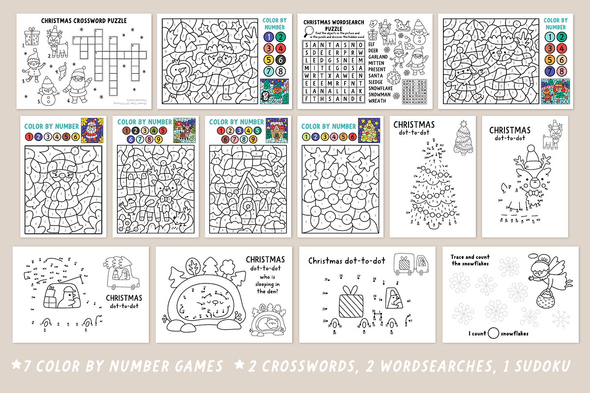 Christmas village coloring games, an Education Illustration by Lexi Claus (Photo 8 of 15)