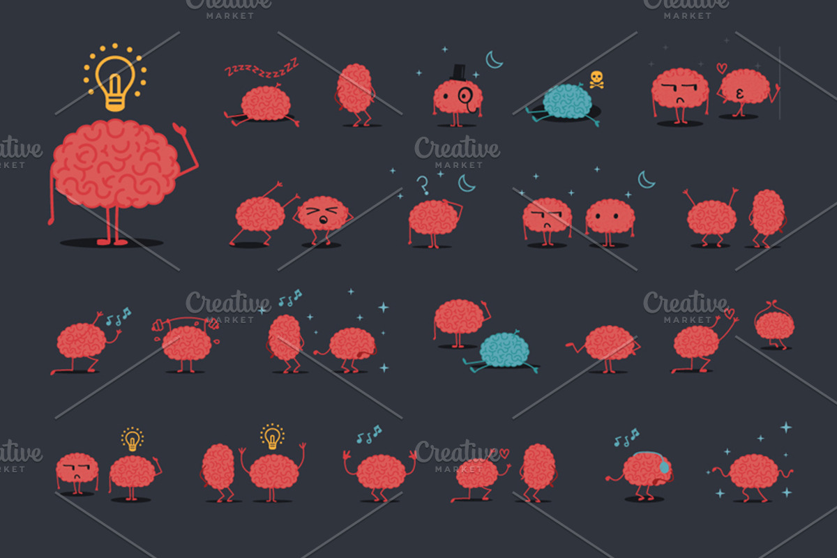 Brain character big set, a Person Illustration by Beatriz Gascón (Photo 1 of 4)
