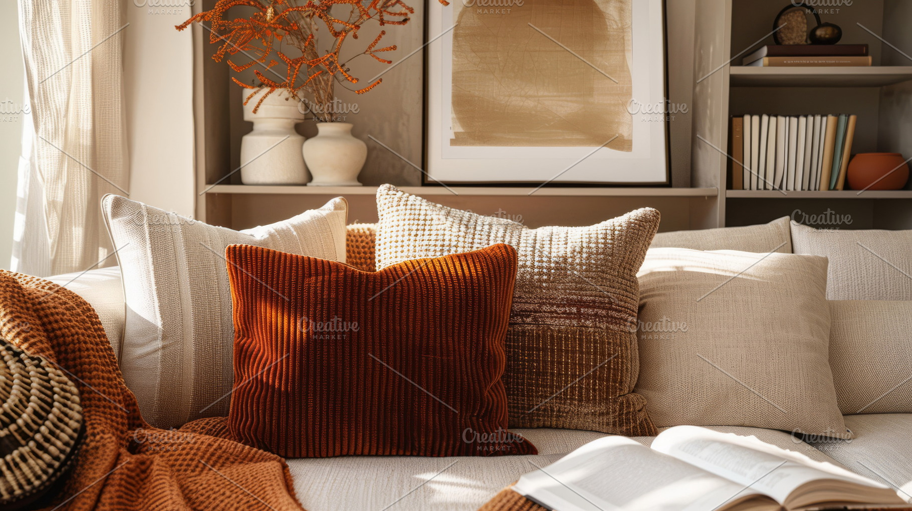 Cozy pillows and a throw blanket, a Holiday Photo by Mashimara
