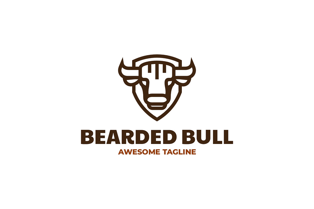 Bearded Bull Line Art Logo, a Branding & Logo Template by Artnivora.Std