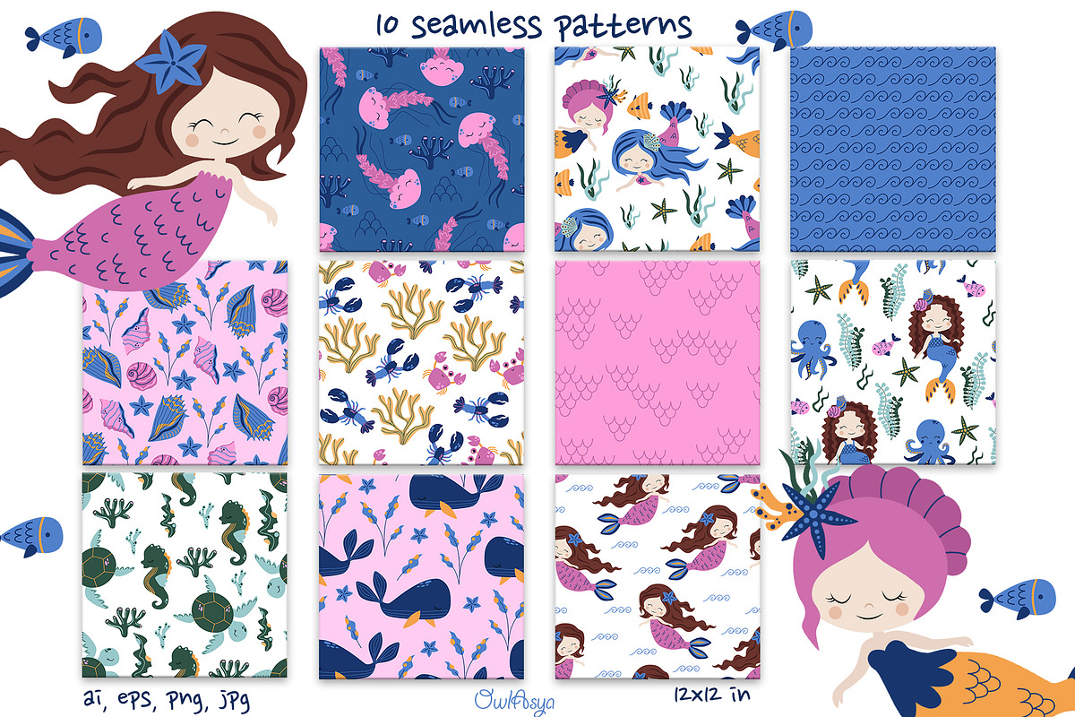 Little Mermaid Collection, an Object Illustration by owlasya (Photo 7 of 10)