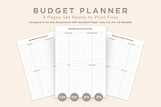 Budget Planner Pages Set V-01, a Stationery Template by shahsoft (Thumbnail 1 of 3)