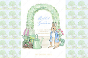 Rabbit Garden Watercolor Clipart, a Graphic by LABFcreations (Thumbnail 1 of 4)