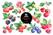Watercolor Bundle Vector Set, a Food Illustration by Elena Pimonova (Thumbnail 5 of 13)