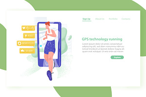 GPS running tracking concept, a Technology Illustration by Good Studio