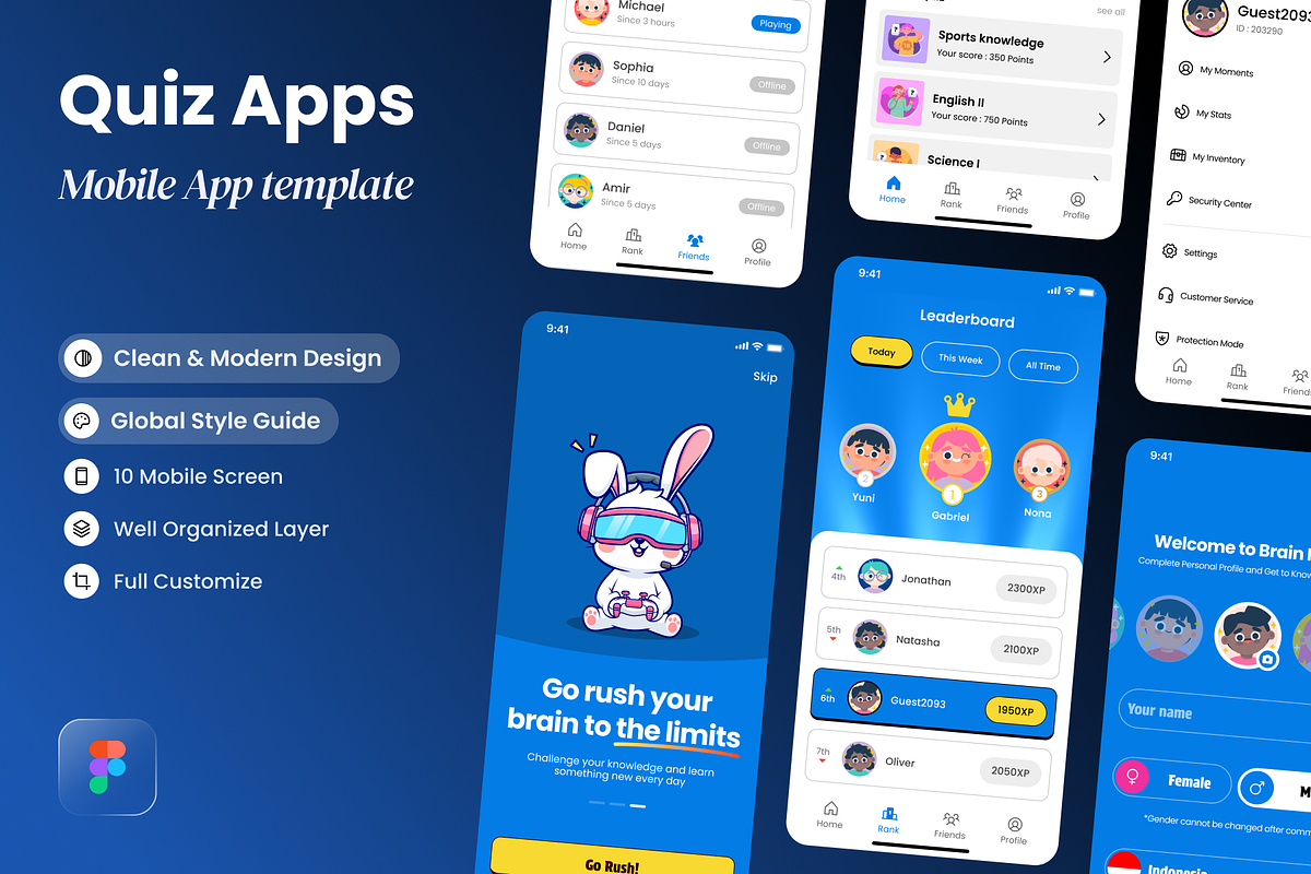 Brain Rush! - Quiz App Mobile