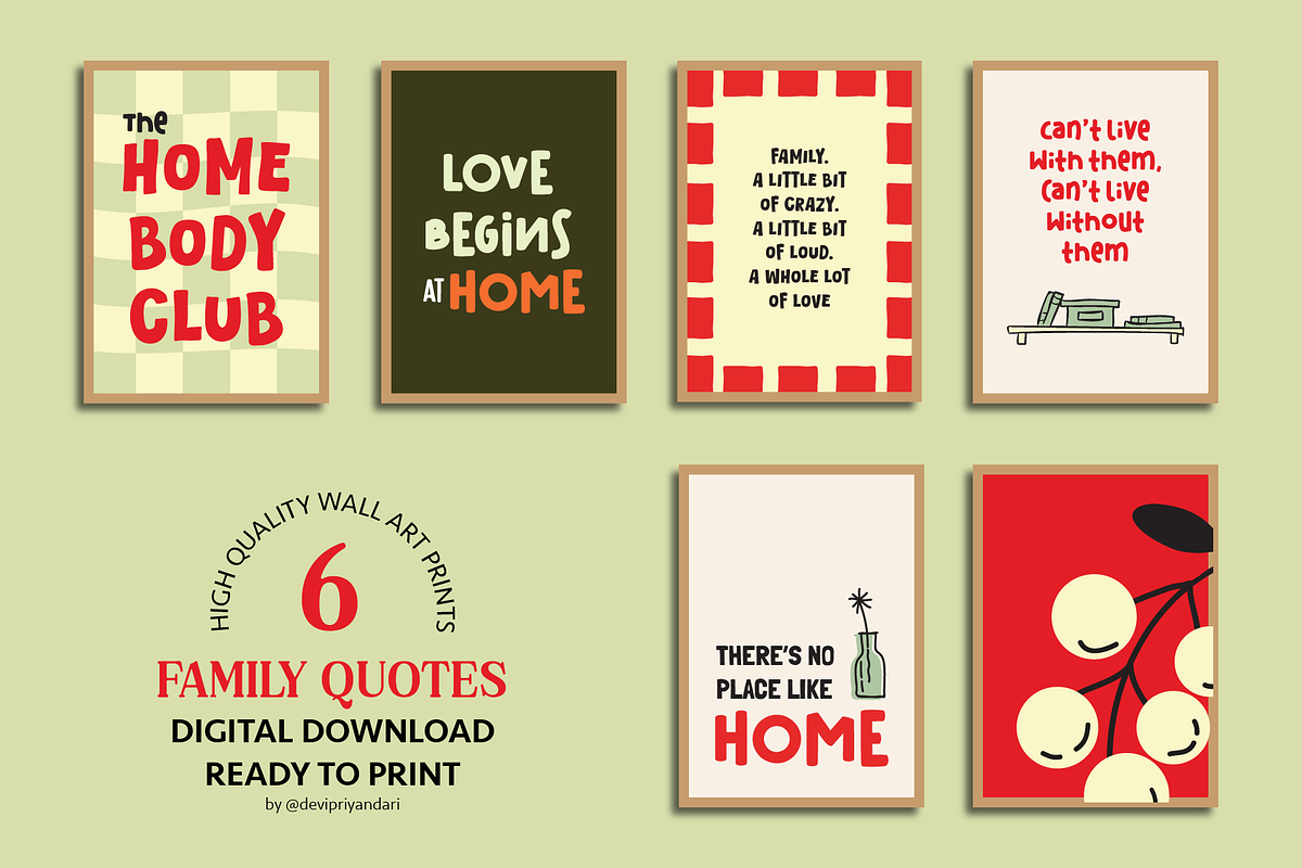 Family Quotes Poster Wall Art Prints, an Object Graphic by digitalsbydepi (Photo 2 of 8)