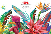 Tropical Flowers Arrangement borders, a Seasonal Illustration by ViktoriaARTprint (Thumbnail 2 of 4)
