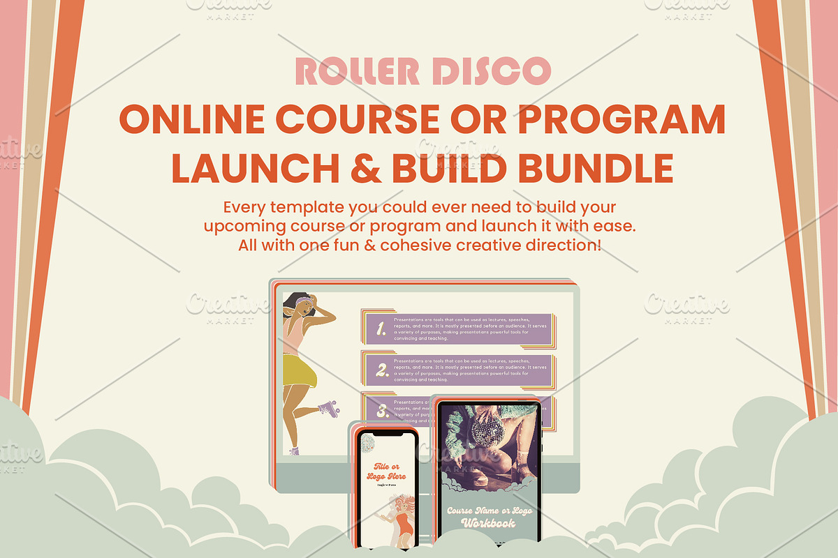 Retro Roller Disco Canva Mega Pack, a Social Media Template by WorkShy Studio (Photo 7 of 24)