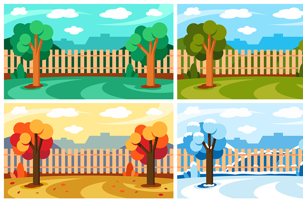 Four seasons landscape, a Seasonal Illustration by Volyk (Photo 6 of 6)