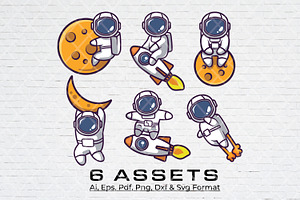 Cute Astronaut Spaceman Cartoon