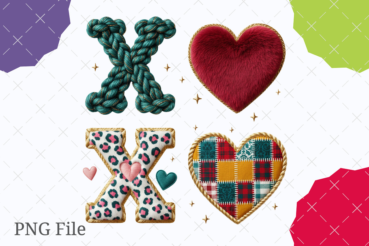 Latch Hook Yarn Valentine XOXO Png, an Illustration by designcity5 (Photo 3 of 8)