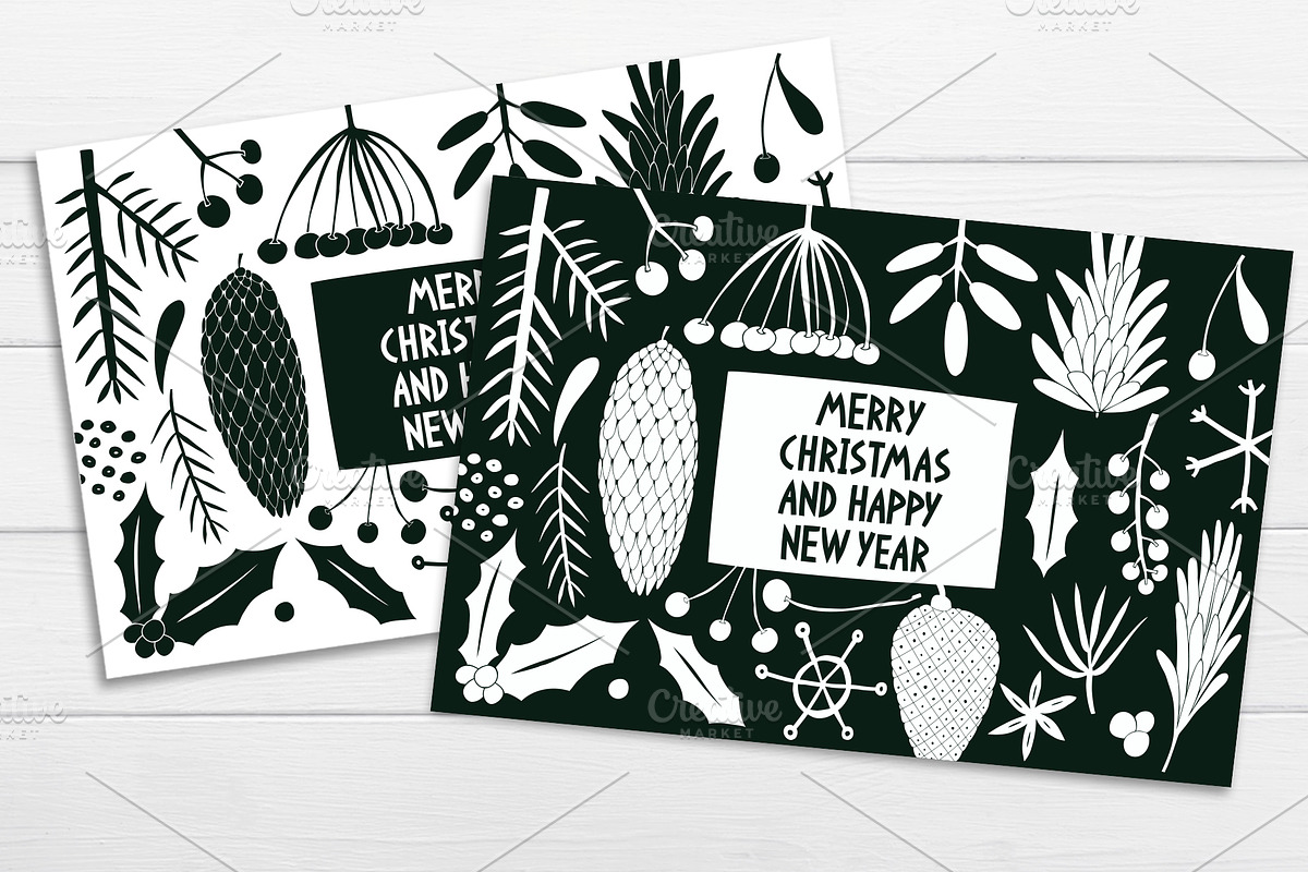 Christmas Plants Vector Collection, a Decorative Illustration by Lubov Illustrations Shop (Photo 4 of 6)