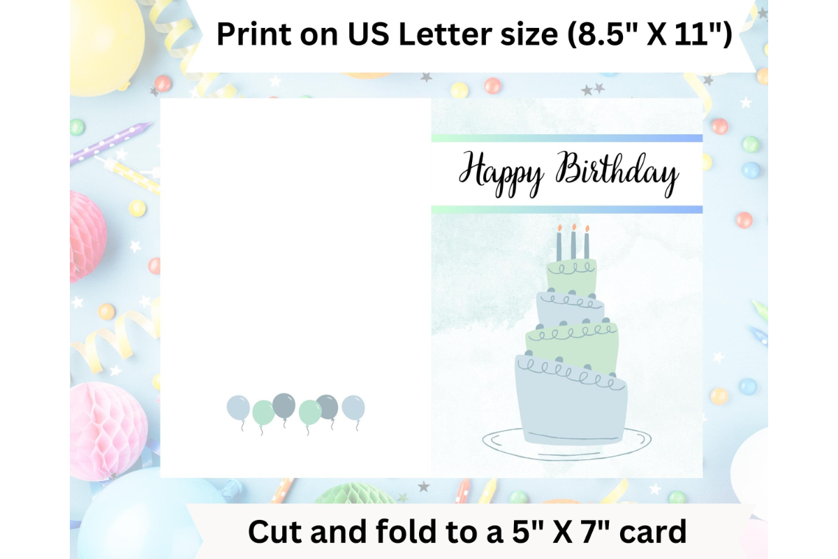 Happy Birthday Greeting Card, a Card Template by Pixels N Bows (Photo 2 of 3)