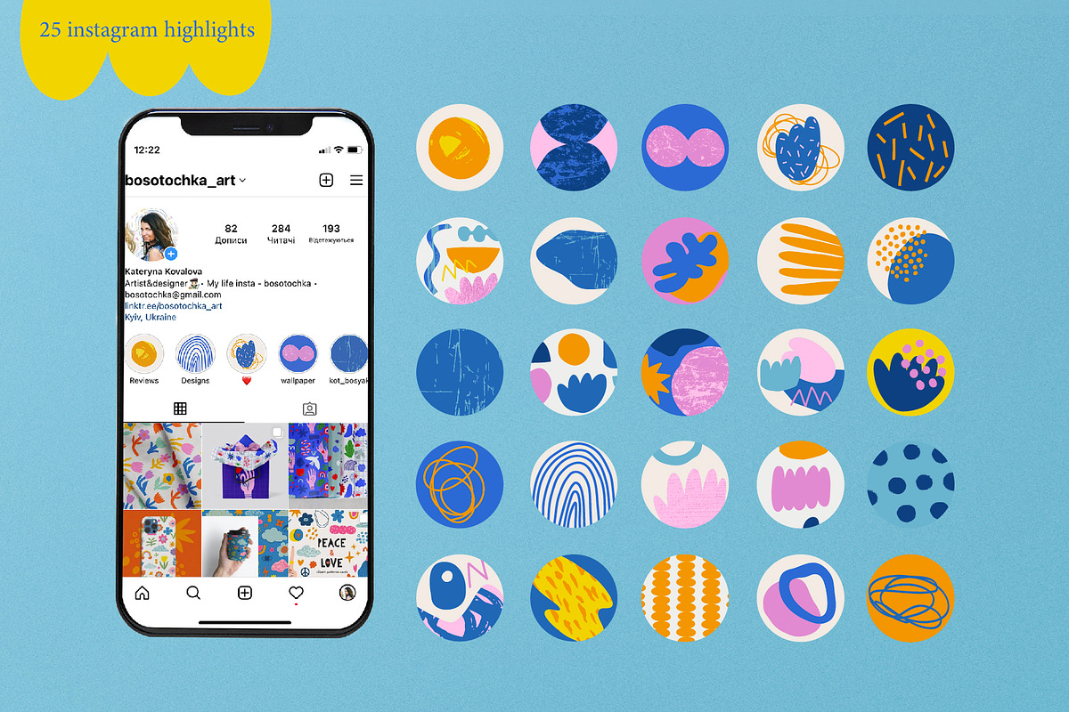 Abstractions shapes collection, a Social Media Template by Bosotochka♥Art (Photo 6 of 11)