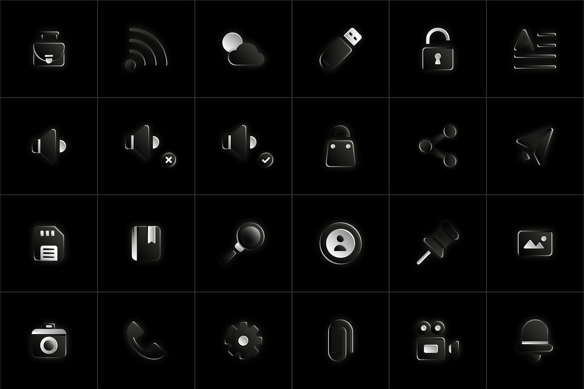 Dark UI icons, an Icon by OPALE (Photo 2 of 13)
