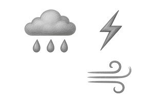 Weather symbols illustrating rain, an Object Illustration by ZinetroN