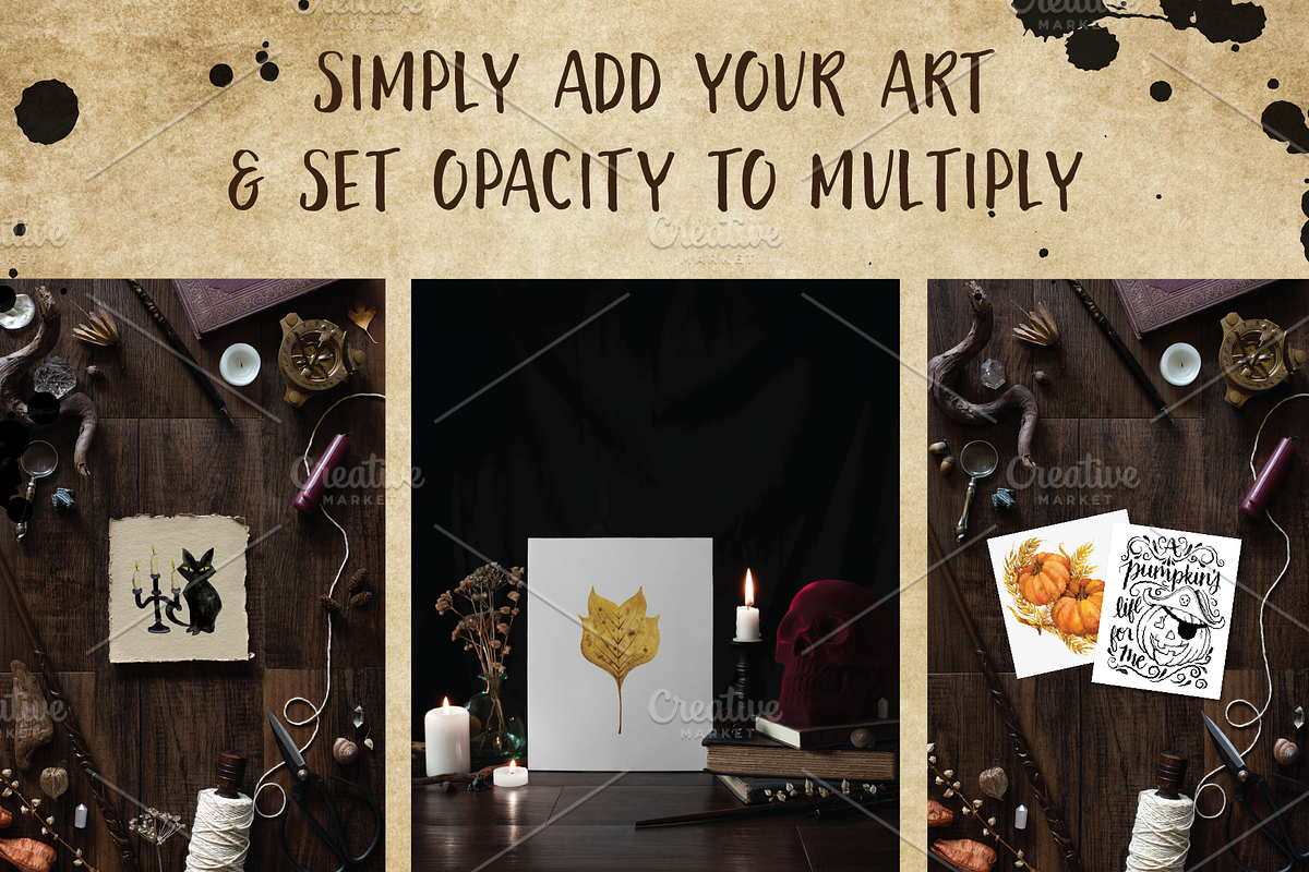 witchy flat lay art mockups bundle, a Holiday Photo by Foxtail Pine Studio (Photo 2 of 3)