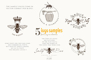 ORGANIC LOGO ELEMENTS – HONEY, an Illustration by Friendly Label (Thumbnail 5 of 8)