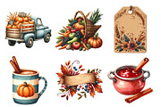 Watercolor Thankful Harvest Clipart, an Illustration by Daily.Designs (Thumbnail 3 of 5)