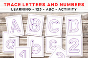 Trace Letters and Numbers Worksheets, a Stationery Template by Graphicsnext (Thumbnail 1 of 6)