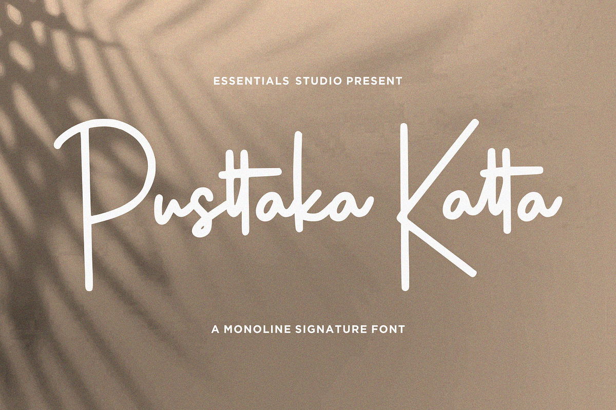 Pustakka Katta, a Script Font by Essentials Studio (Photo 1 of 9)