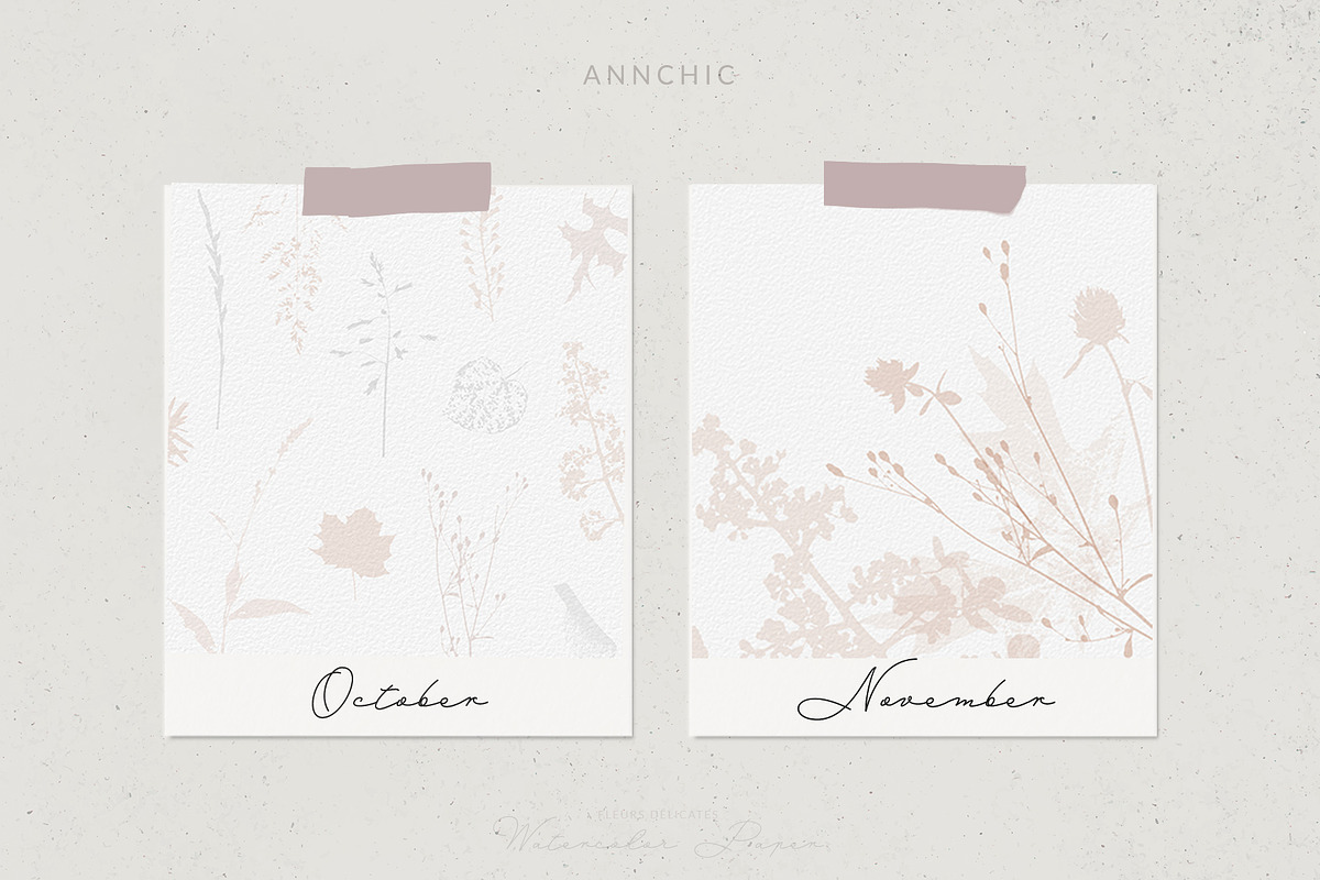 BUNDLE Floral watercolor paper, a Texture Illustration by Anna Sokol (Photo 60 of 71)