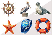 Watercolor Summer Ancho Clipart, an Illustration by Design Market (Thumbnail 2 of 3)