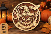 Scary Pumpkin Halloween Laser Cut, an Object Graphic by DreamCafeArt (Thumbnail 1 of 4)