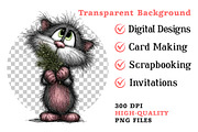 Christmas Whimsical Cats Clipart, an Illustration by Dream Creation (Thumbnail 6 of 6)
