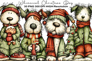 Whimsical Christmas Dog Clipart, an Animal Illustration by Black Bird Studio (Thumbnail 1 of 6)