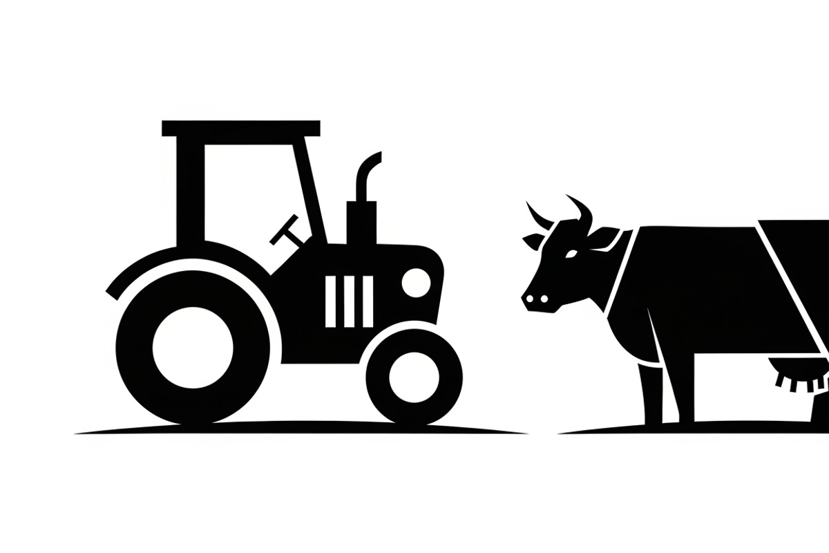 Rustic farm tractor and cow design, an Illustration by Amazin_art (Photo 5 of 30)