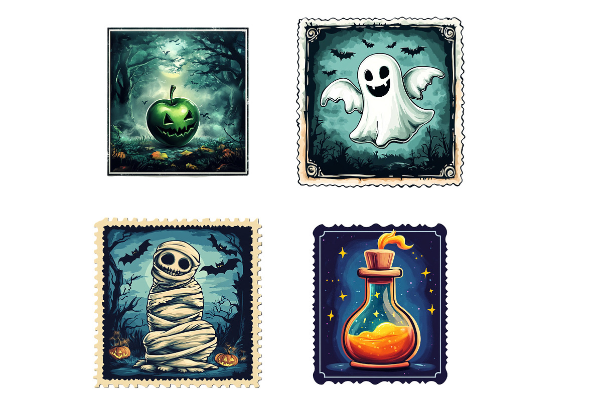 Cute Halloween Postage Clipart, an Illustration by SinaCreation (Photo 5 of 7)