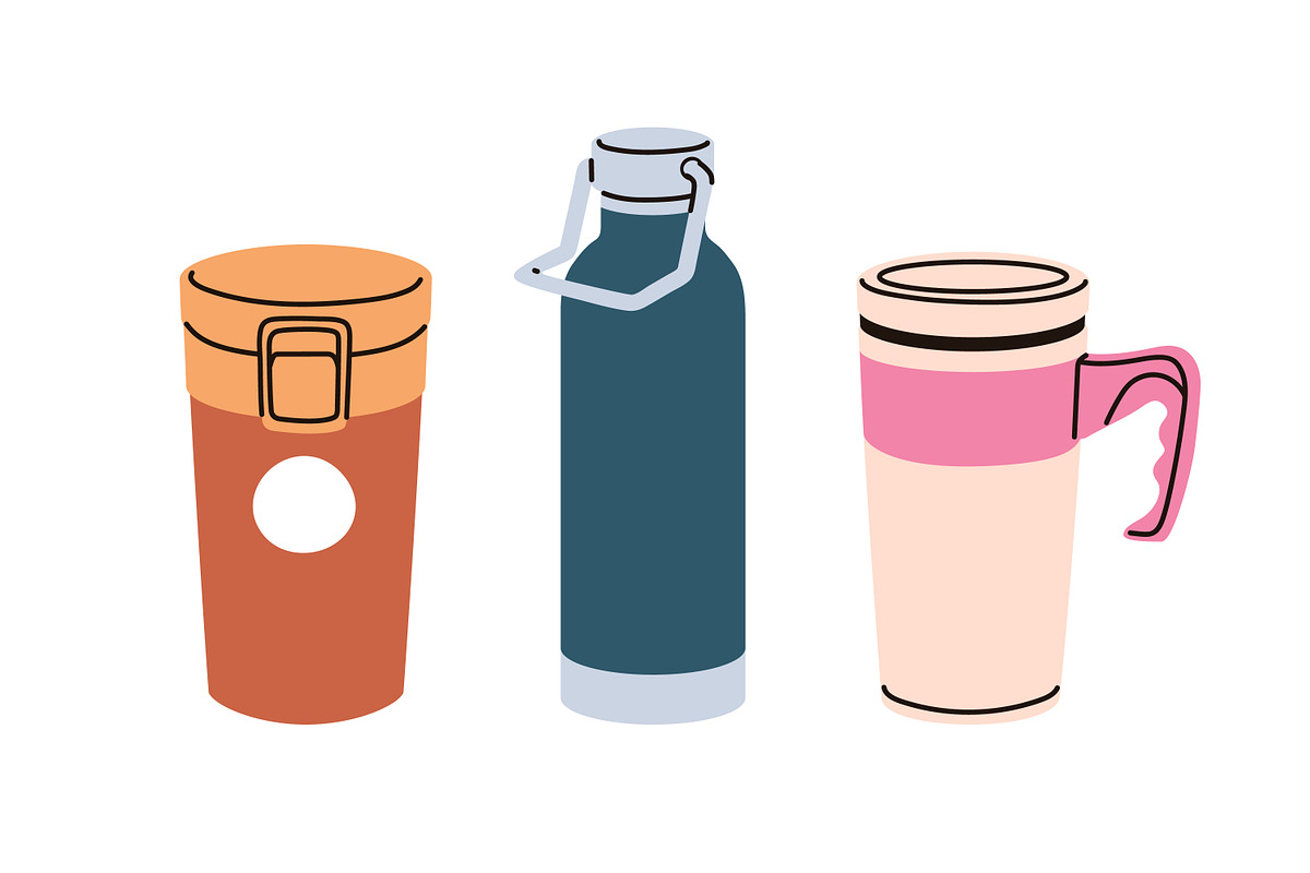 Thermo mugs, thermoses, tumblers set, an Object Illustration by Good Studio (Photo 5 of 5)