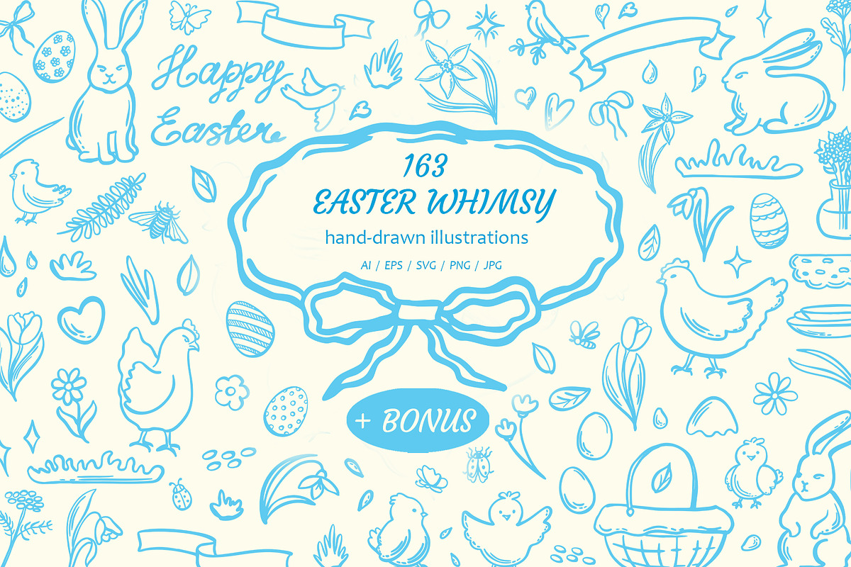 Easter Whimsy illustrations clip art, a Seasonal Illustration by susie-p-art (Photo 1 of 15)